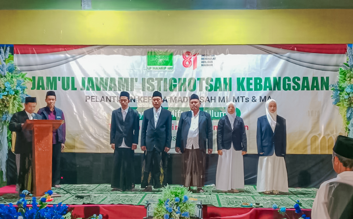 Bangun Sinergi dan Keteladanan, LP Ma’arif NU Lamongan Lantik Kepala Satuan Pendidikan Miftahul Ulum Sarirejo