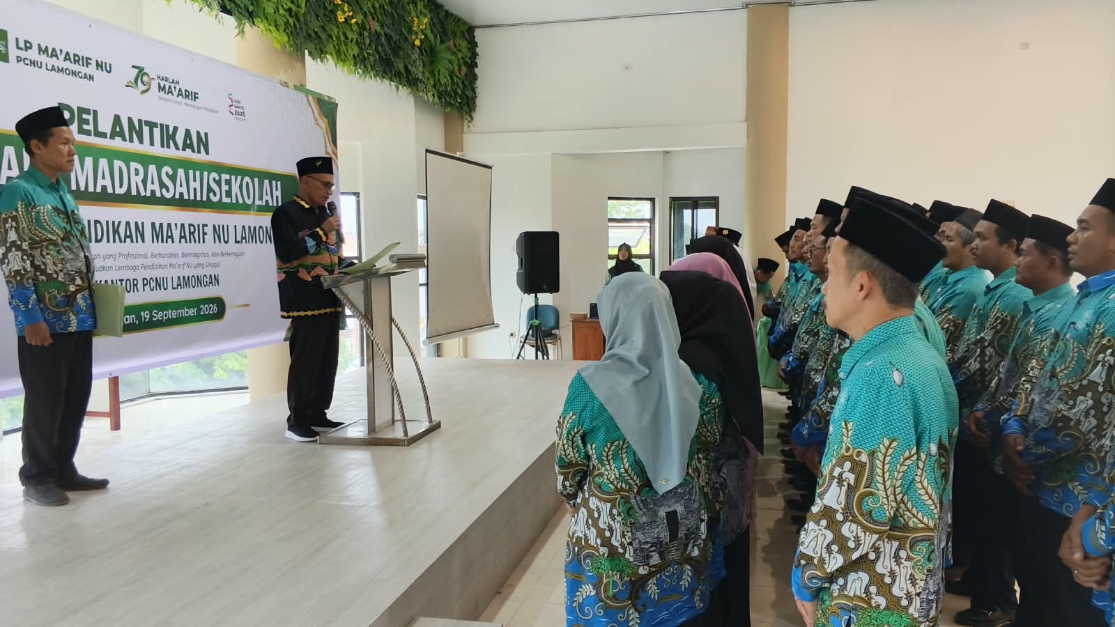 Pelantikan 60 Kepala Madrasah, LP Ma’arif NU Lamongan Bidik Generasi Aswaja